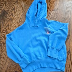 abercrombie kids light blue fleece hoodie with small logo